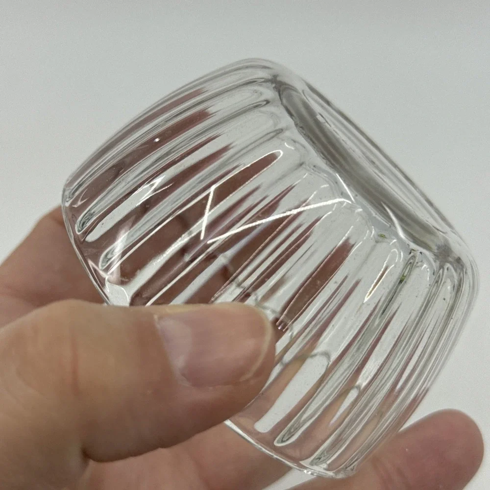 Crystal Glass Trinket Dish Etched Rose Lid Italian 2.5